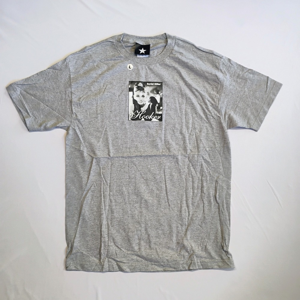 Serial Killer Audrey Parody Graphic T-Shirt Grey Tee Mens SZ L VTG LA 90's NOS